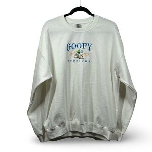 Goofy Crewneck Sweatshirt Size Large Disney Travel‎ Vacation Embroidered Novelty